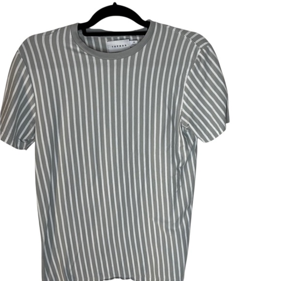 Topman Striped Gray short sleeve T-Shirt size XS - Picture 1 of 7